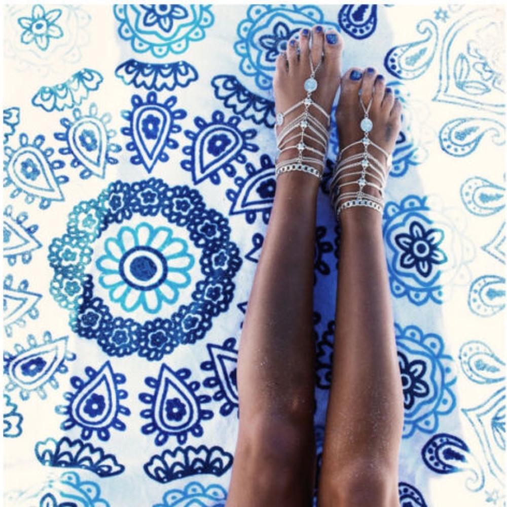 Silver Boho Anklet - Picture 4 of 6